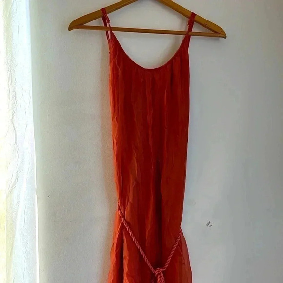 SUNDANCE Women’s Medium Forever Goddess Sheer Viscose Rope Tie Waist Maxi Dress - Picture 3 of 9